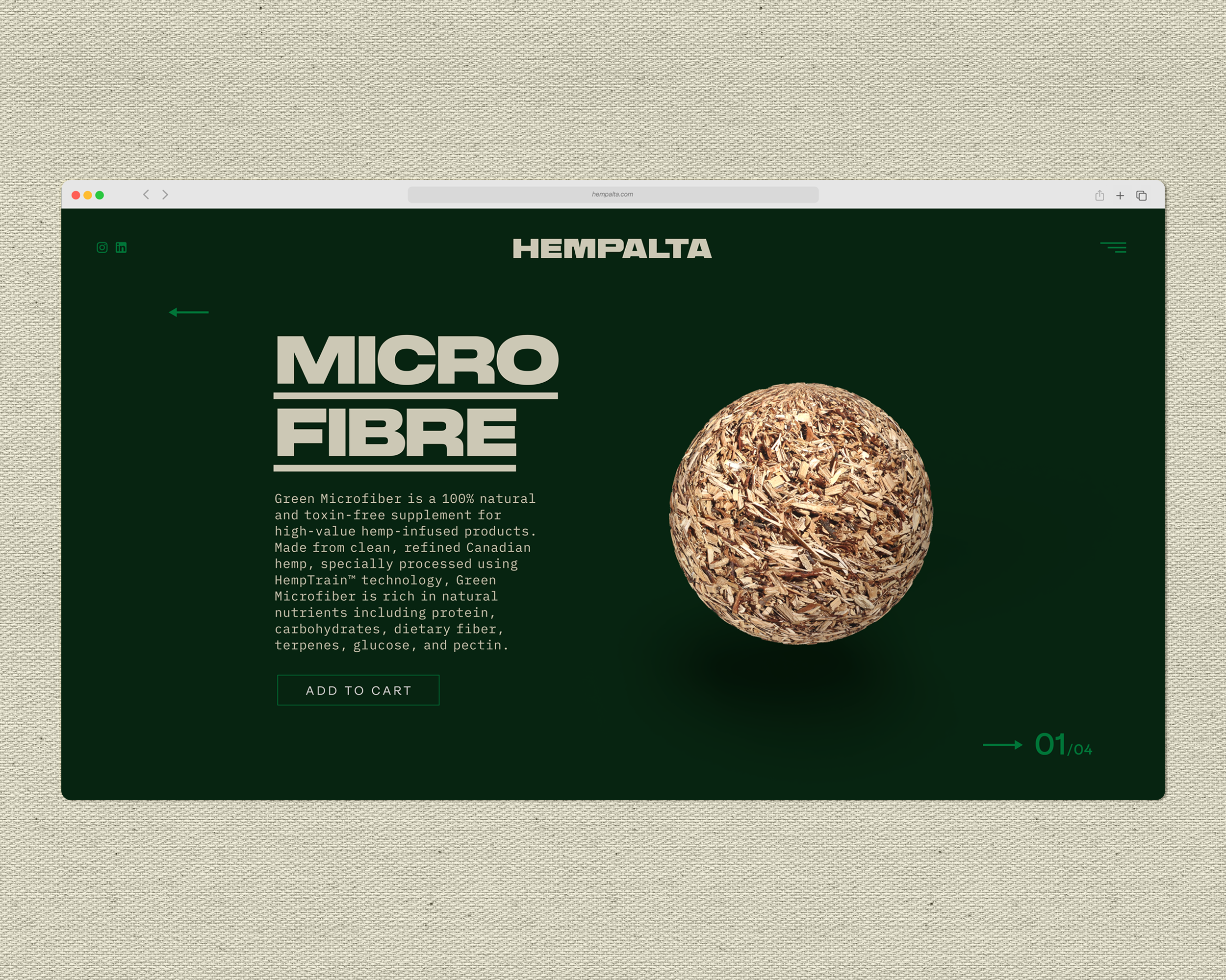 Hempalta website mock up