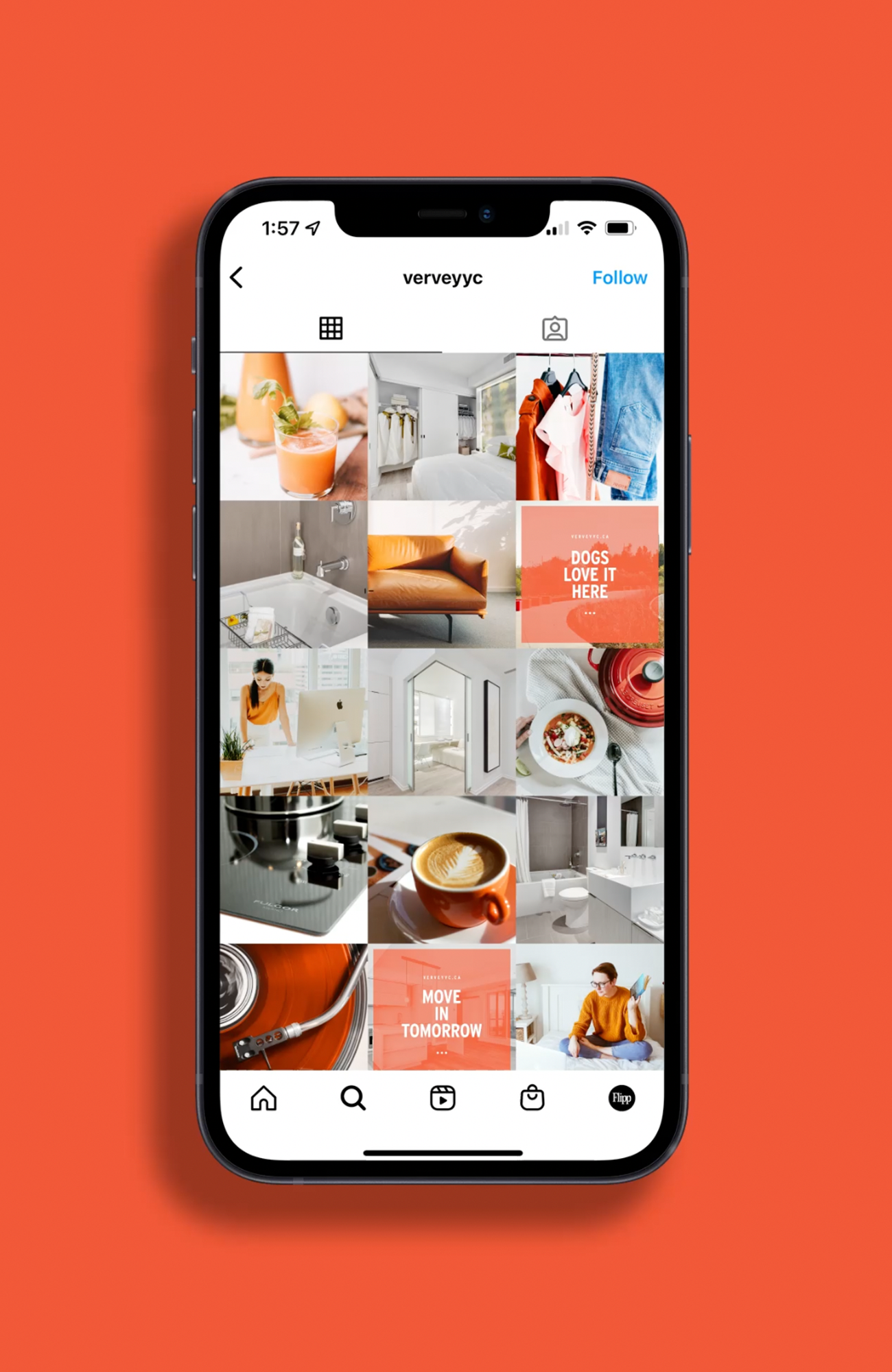 Instagram feed on iPhone