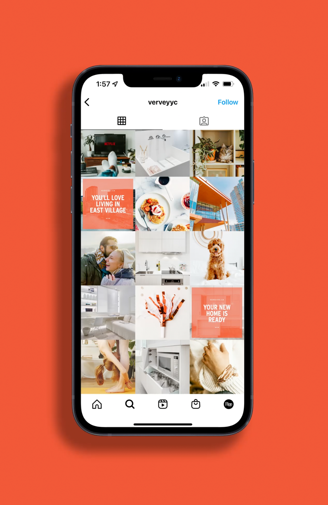 Instagram feed on iPhone