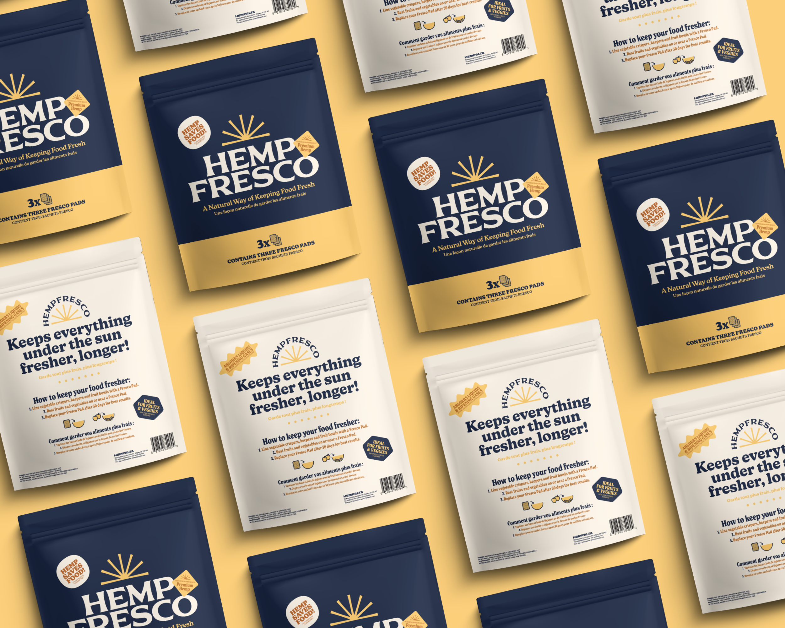 Flat lay image of Hemp-Fresco packages