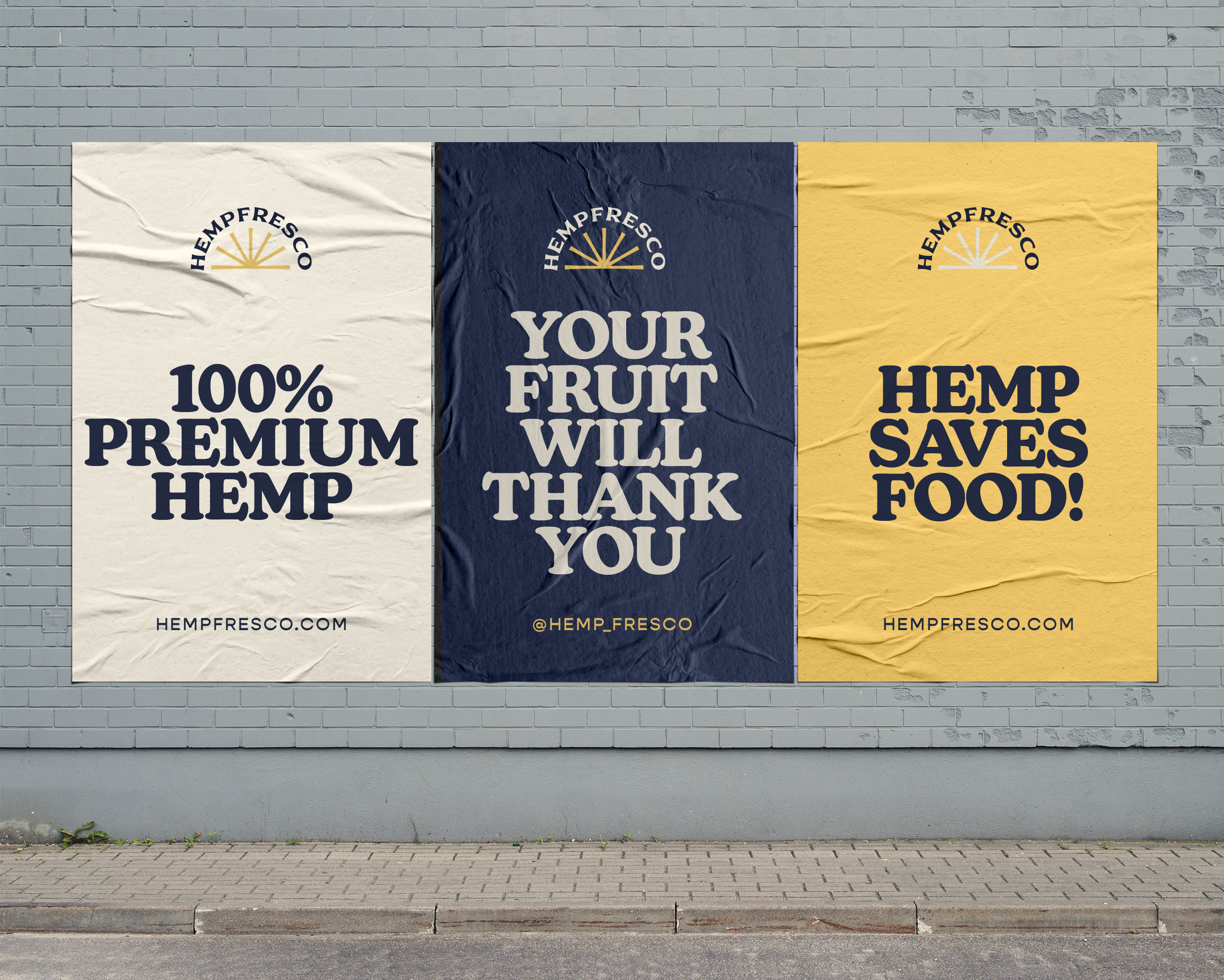 Series of 3 Hemp-Fresco posters 