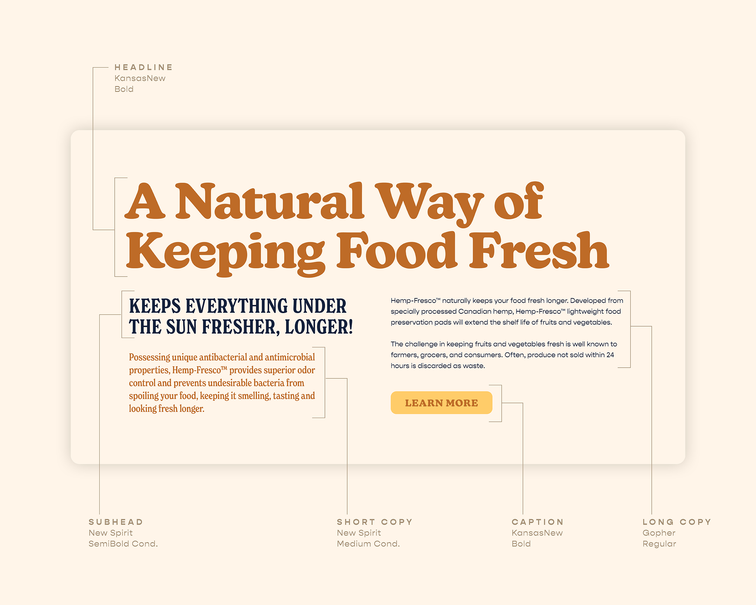 Hemp-Fresco brand typography