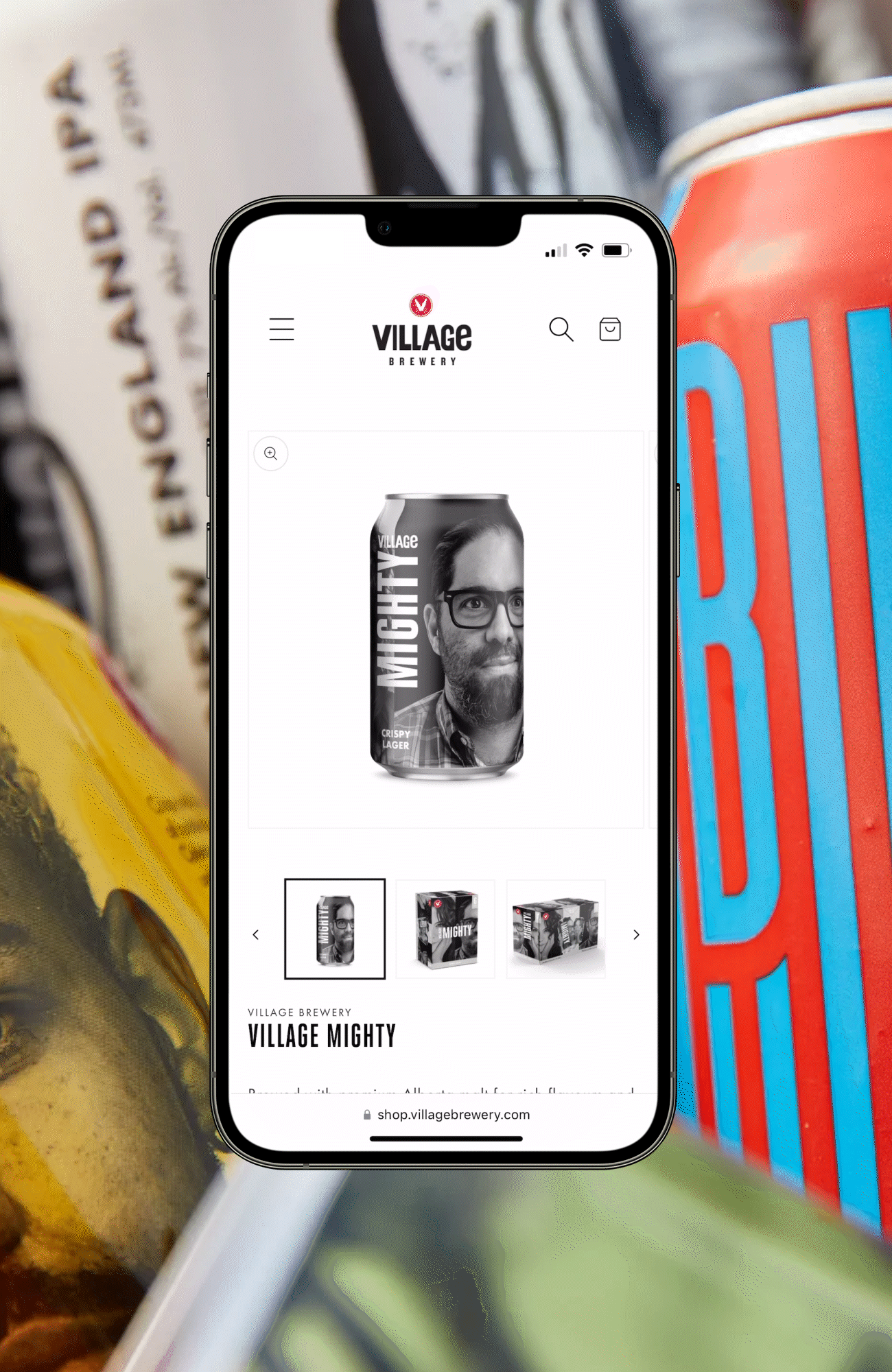 beer rotating through on Village ecommerce website