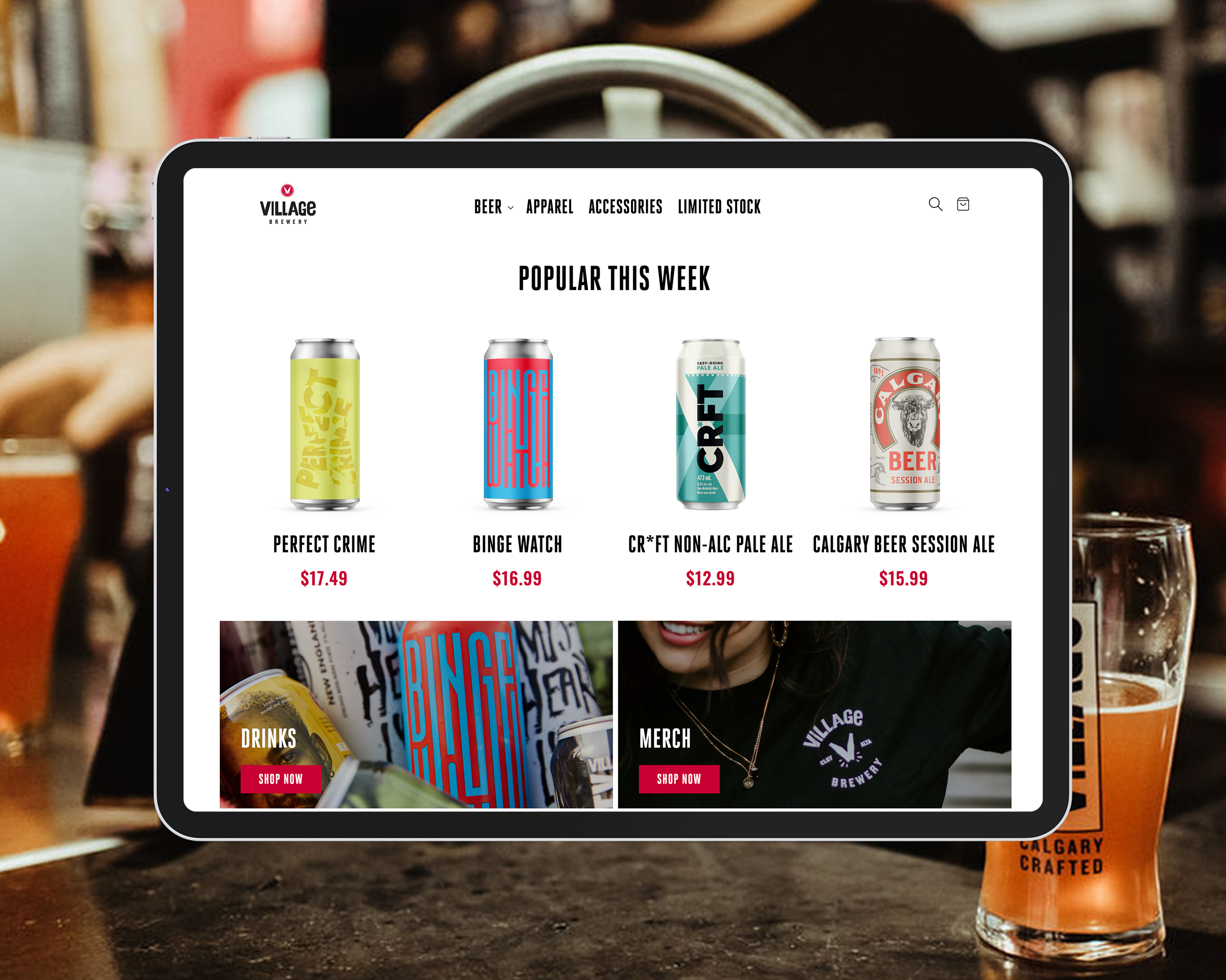 Village Shopify website storefront