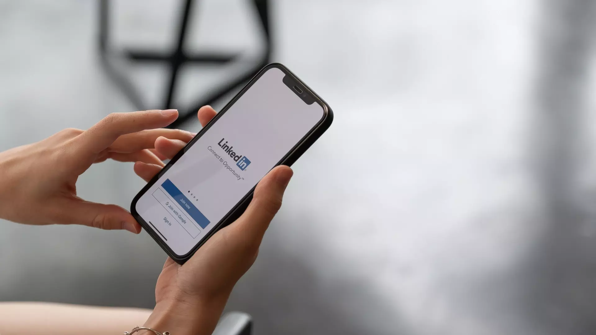 Linkedin app open on an iPhone