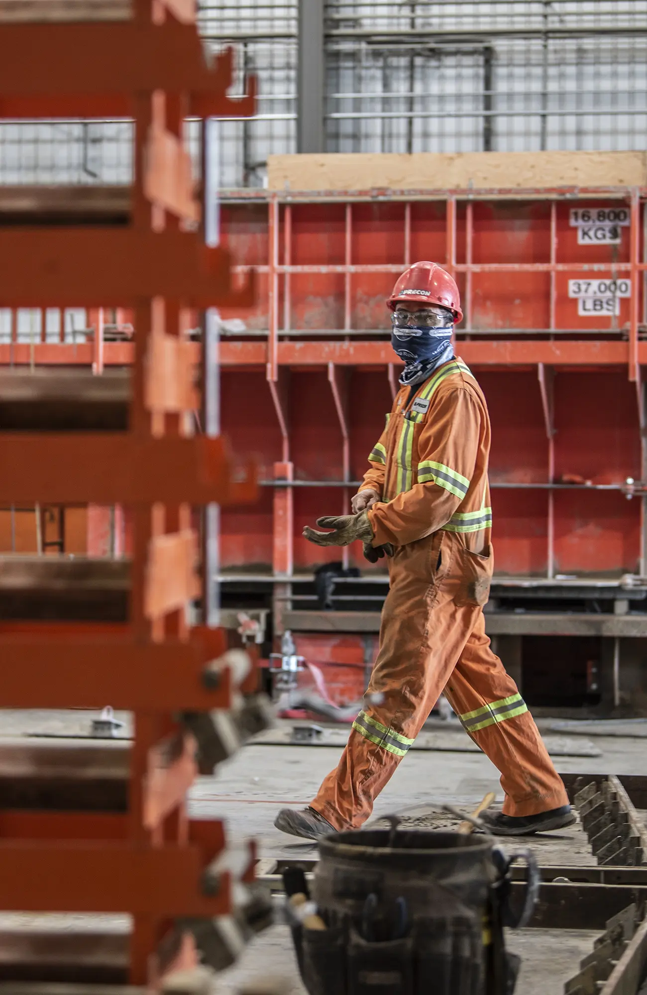 Precon employee working at facility