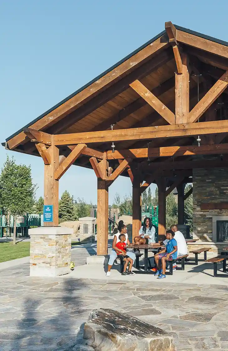 Family having picnic