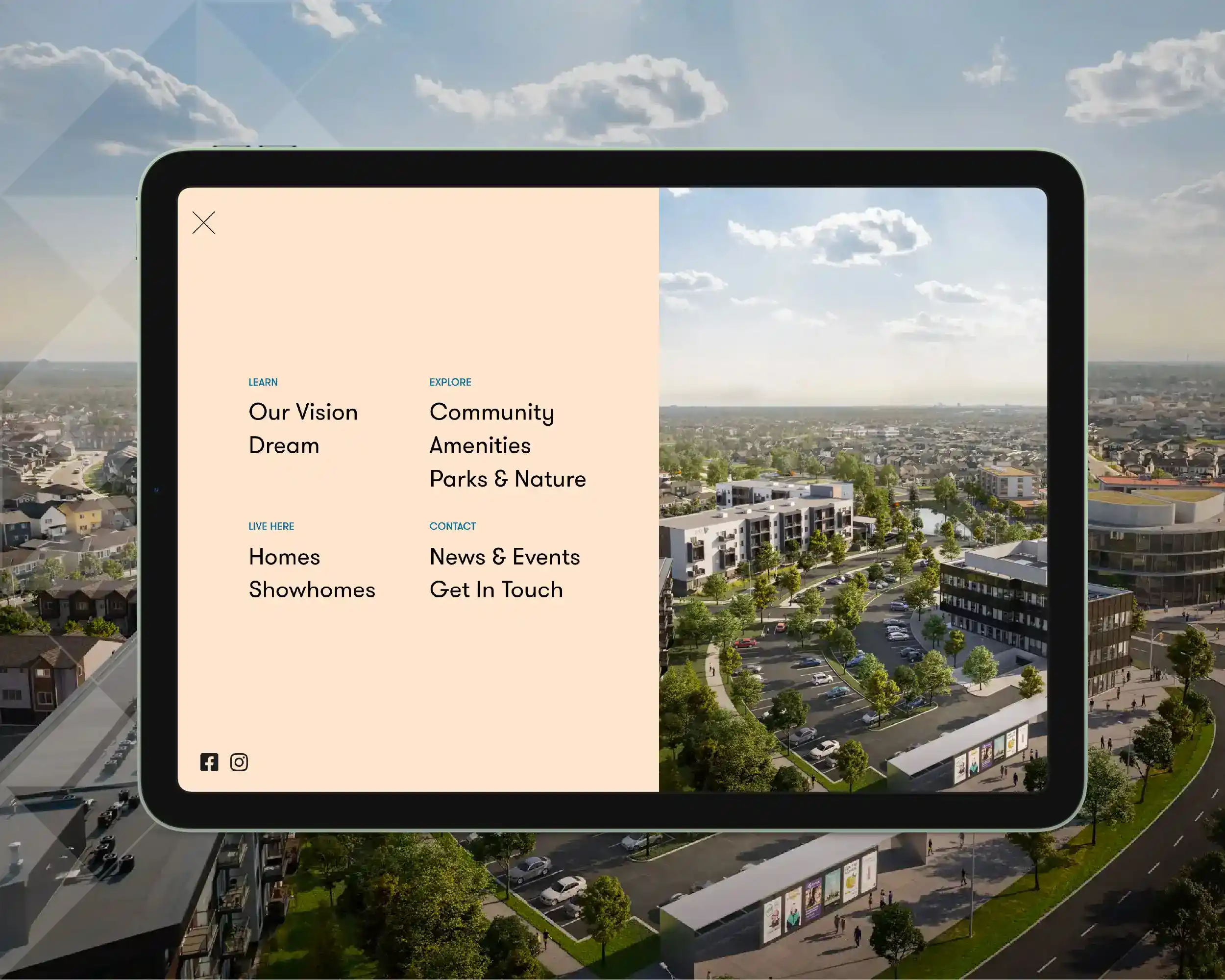 Brighton website menu navigation 