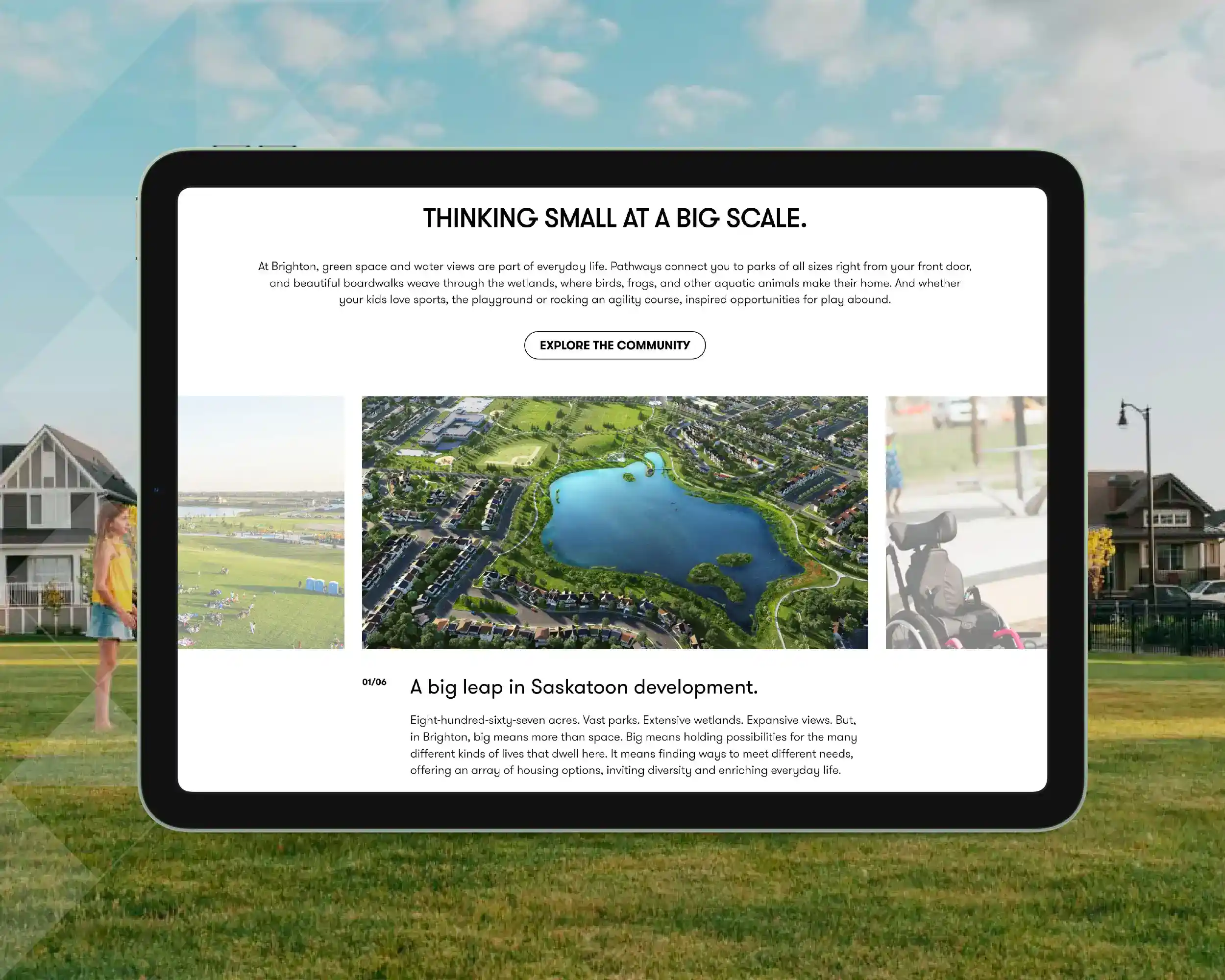 Thinking small at a big scale, slider of Brighton features